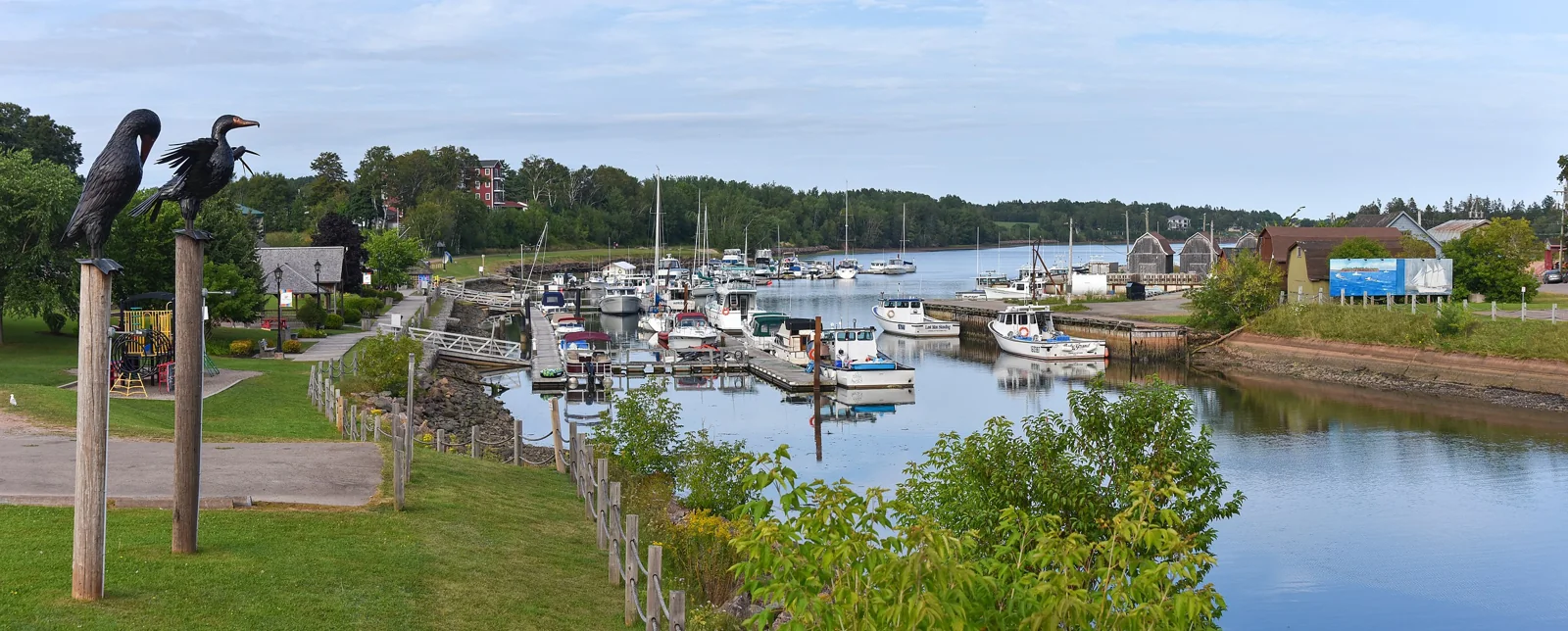 Boats in a sheltered harbour