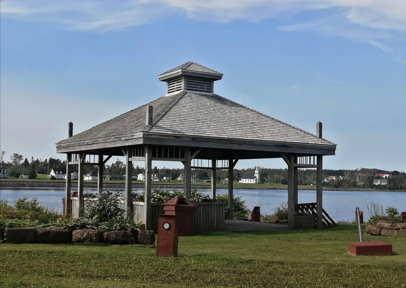 A waterfront gazebo